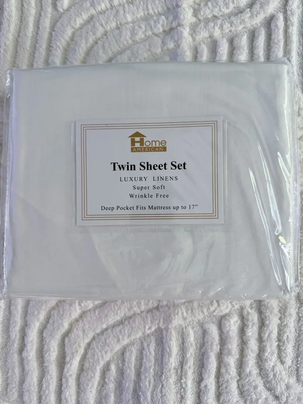 Home American Luxury Sheet Set Off White Twin Size New